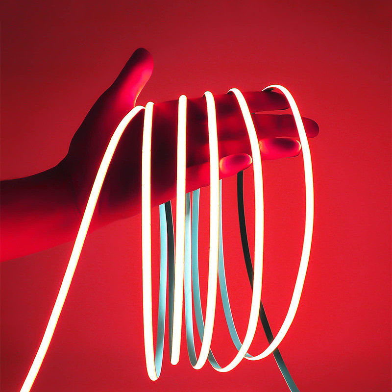 8mm 320leds Rojo Flexible COB Led Strip Light para el gabinete de la habitación de la cocina de la iluminación DC 12V24V