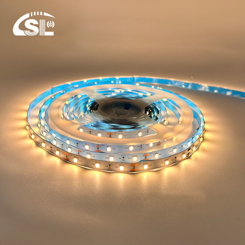 12V 60LEDs/m 2700K-3000K SMD de un solo color 2835 luz de fondo LED blanca cálida
