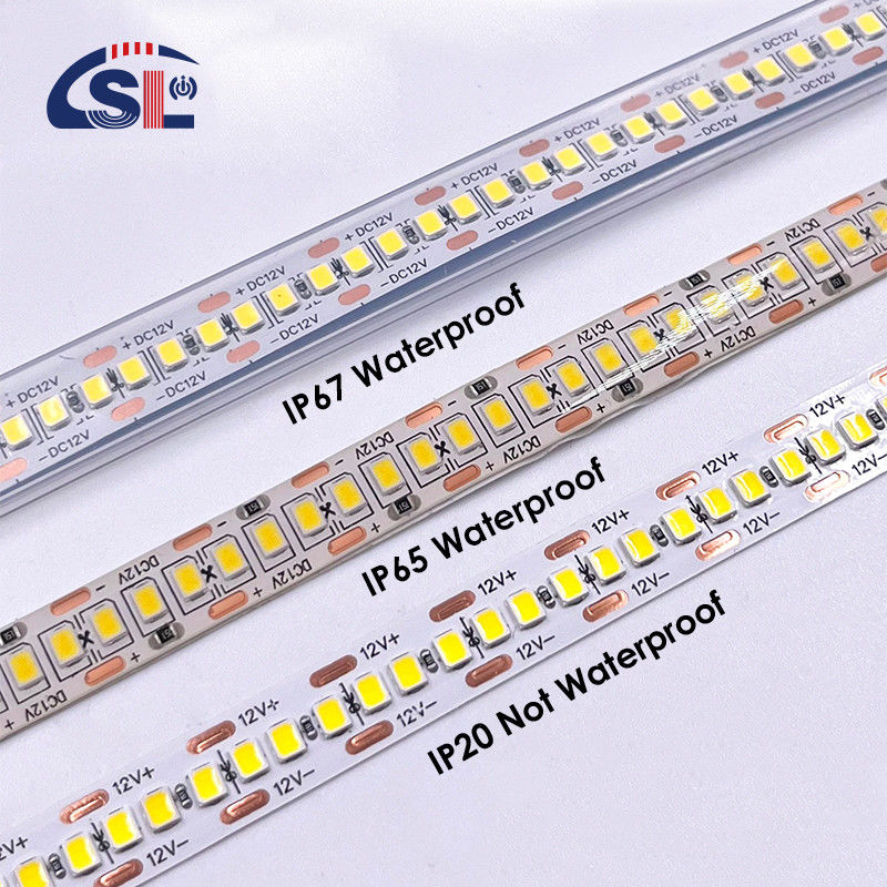 Las luces de banda LED a prueba de agua SMD2835 240leds 8mm 24v 12v 3000K 4000K 6500K IP67 IP65 IP20