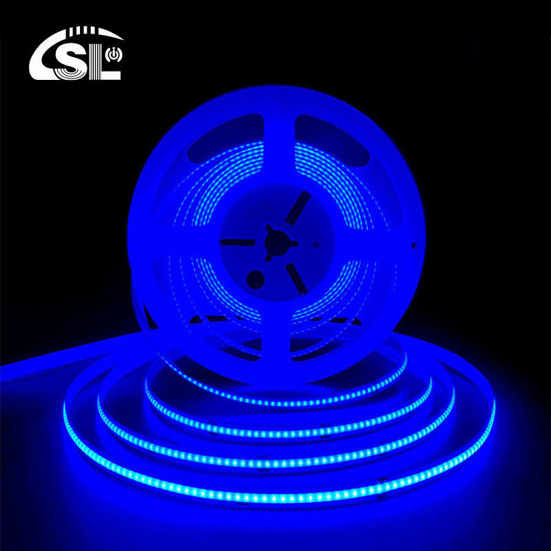 320Leds/m 12V24V Luz de banda flexible azul con impermeable CE RoHs IP20 Ra90 COB Led