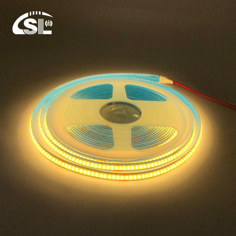 8 mm de ancho 12V 24V 3000K cálido COB LED Strip Light CE RoHs IP20 con 50000 horas de vida útil