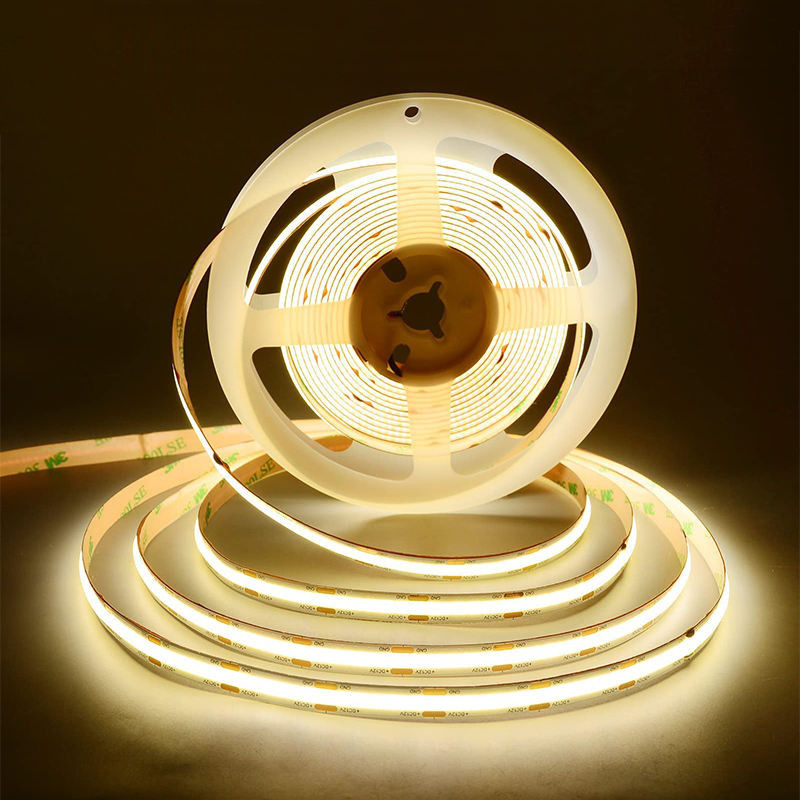 100lm/w Alta luminosidad IP20 8mm 480Leds COB Led Strip Light para el salón de la cocina