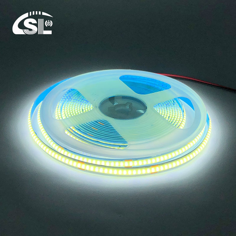CE RoHs 3 IP20 8mm 12V 24V 320Leds 6500K Luz blanca flexible COB Luz de banda LED