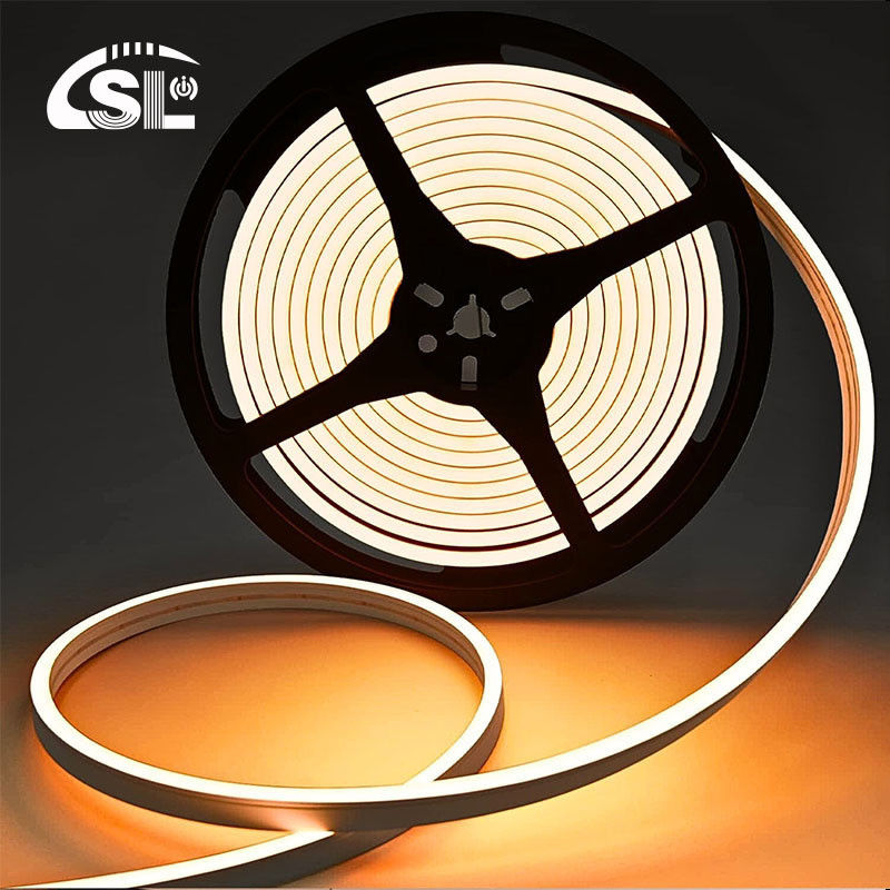 Apoyo más tenue Neon Flex Blanco Caliente 3000K Mini 24V 4x10mm IP65 a prueba de agua 168 LED/m