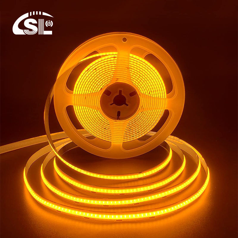 IP20 12V 24V Flexible COB Luz de banda LED 8mm 320Leds Luz de banda naranja a prueba de agua 3