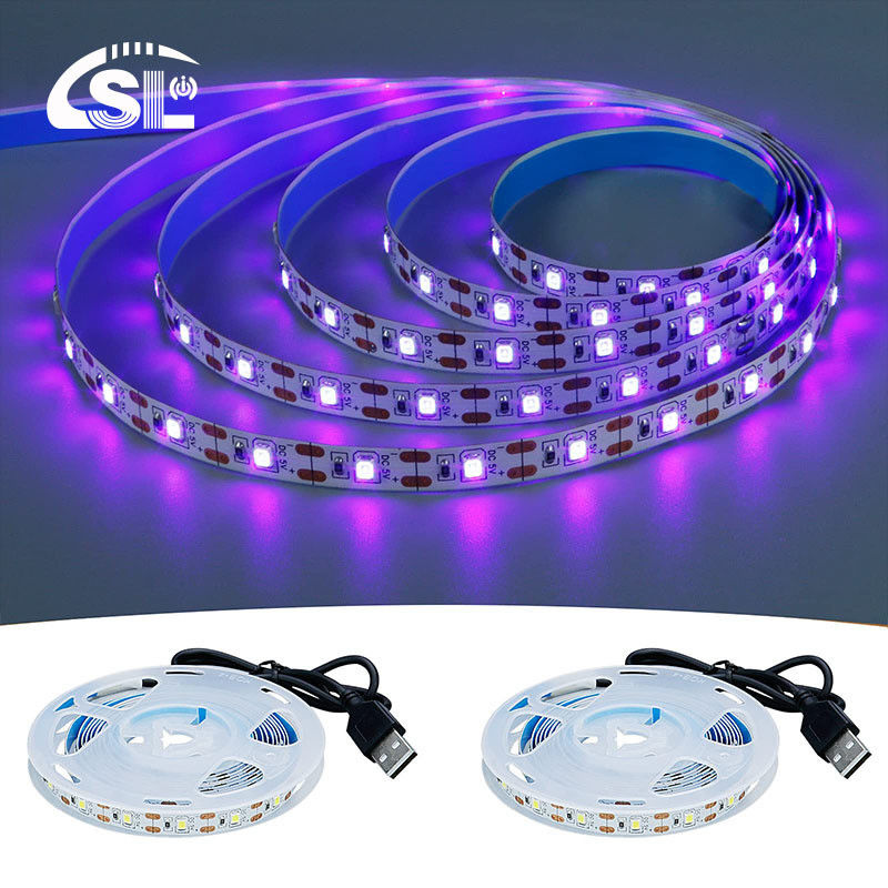 Luz de banda LED 5V 8mm 120LEDs púrpura Electroplata de corte único para sus necesidades