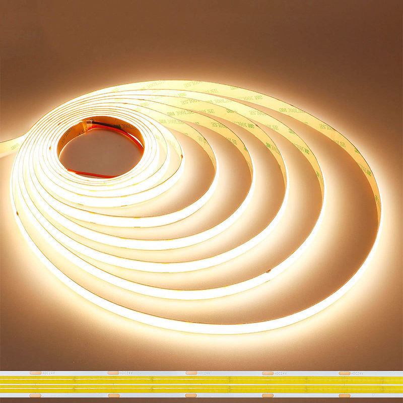 DC12V24V 8mm10mm 320leds 3000K cálida flexible COB Led Strip luz para decoración de interiores