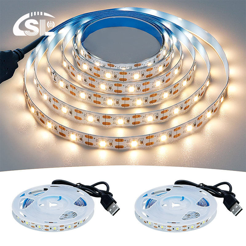 3- 120° Ángulo del haz 5v 120leds 8mm 4000K Natural Una luz una corta SMD2835 Luz de banda LED