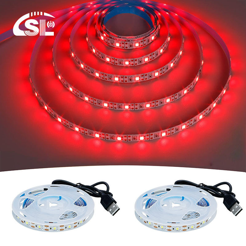 120 LEDs 8mm Rojo Una luz una cortada Electroplate flexible SMD2835 Led Strip Light 5v