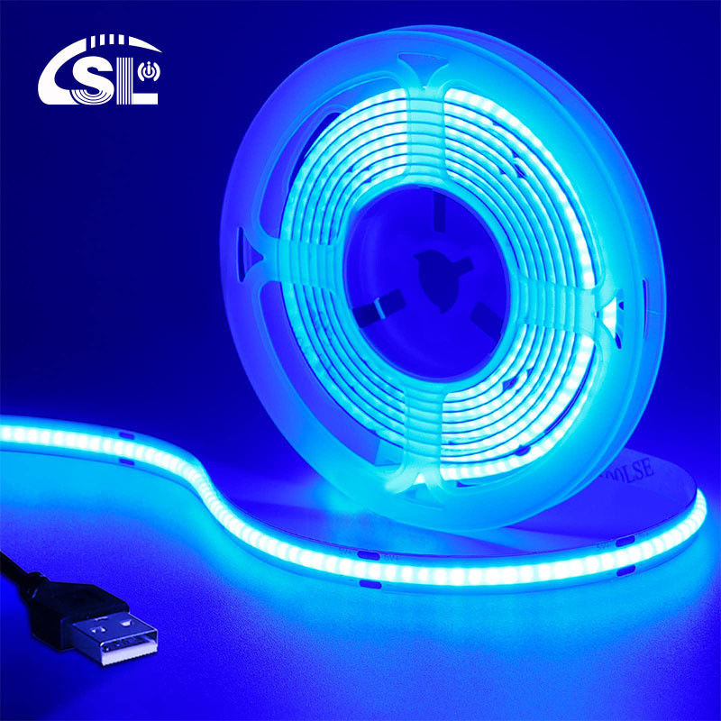 320leds 8mm azul flexible COB luz de banda LED para decoración interior y exterior -20 60C