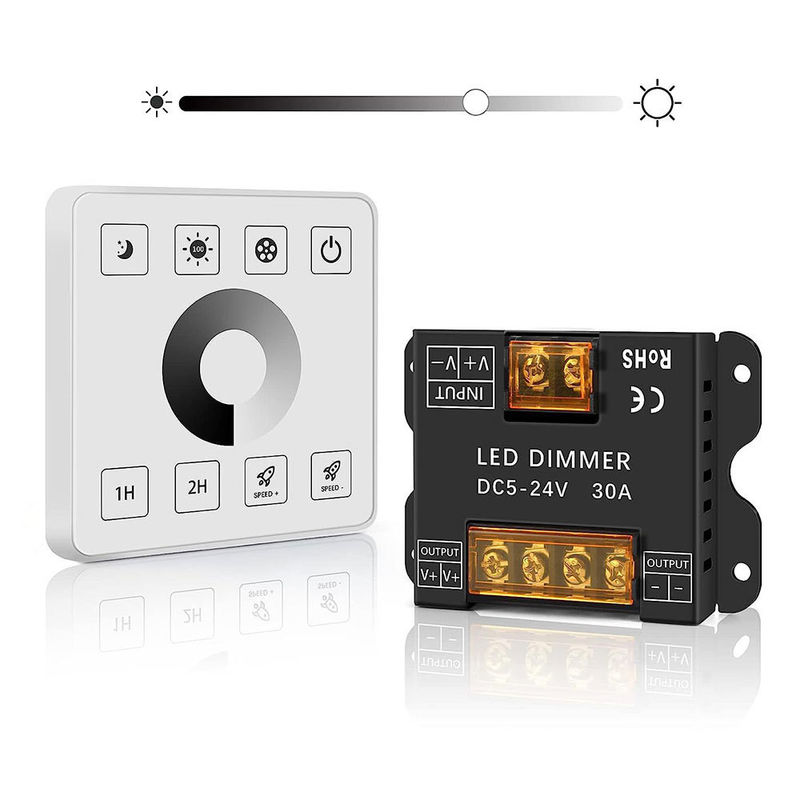Control de luz LED de panel táctil RF inalámbrico para luces monocromáticas de dos colores y RGB
