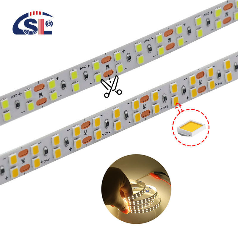 120 Leds Double Row LED Strip para el Hotel Baño Espejo 12V 5MM 2835 Espejo Blanco Caliente