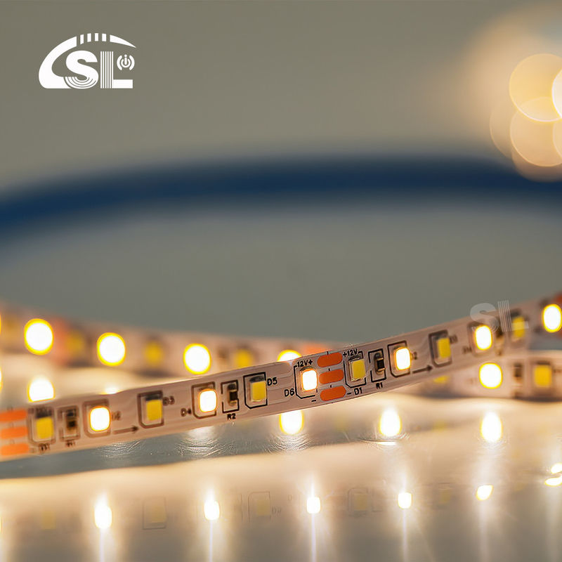 Tabla de corte a presión de doble color flexible SMD2835 Luz de banda LED 3000K-6500K Blanco cálido -Blanco