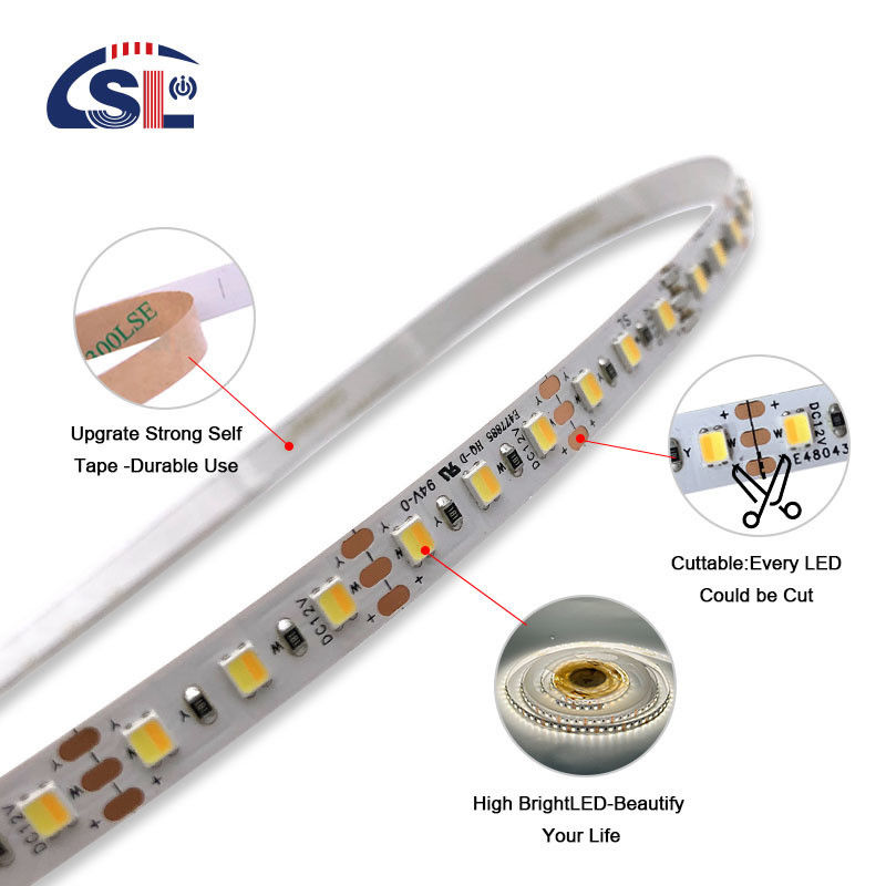 2835 CCT LED Strip 120Leds/m Doble color blanco con temperatura ajustable cinta flexible