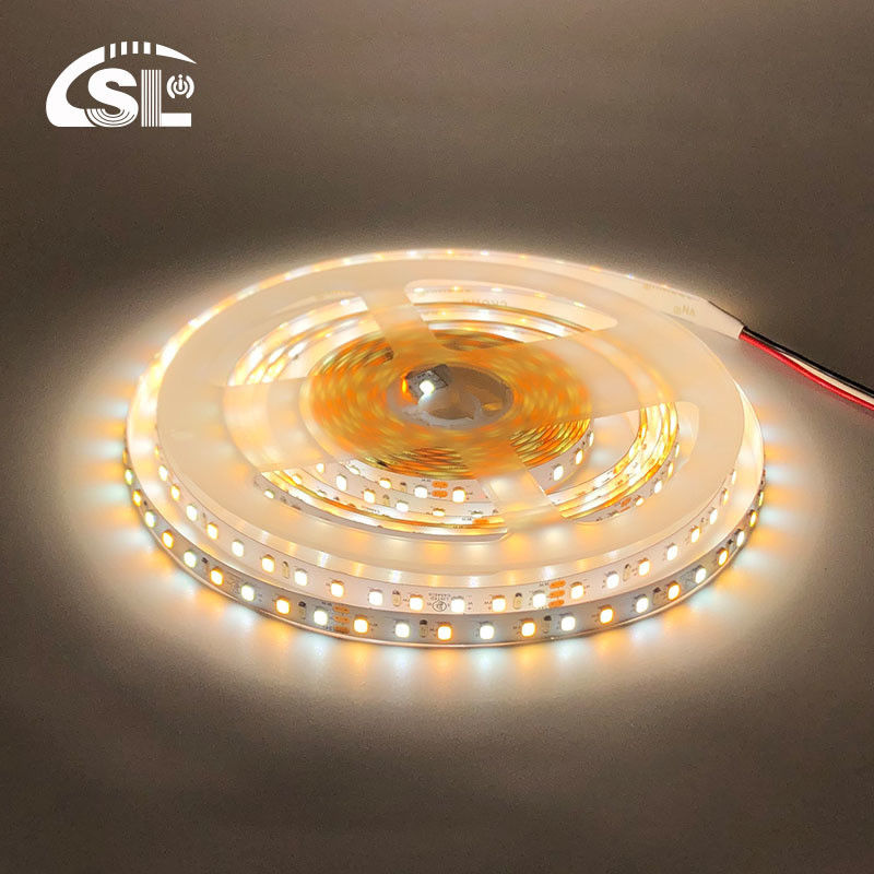 CCT Alta luminosidad 8mm 120LEDs 3000K-6500K Dual Color SMD2835 Luz de banda LED con 3-