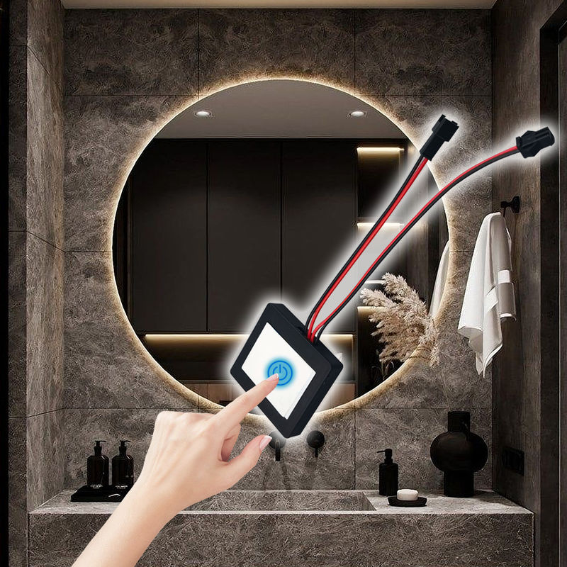 Max. 3A Switch de sensor táctil de corriente para espejo 50*46*10mm Tamaño del producto Luz LED inteligente