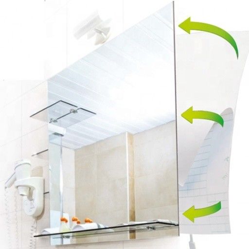 Lentes de PET Material Sensor táctil de baño Interruptor de vanidad Dispersor de niebla LED Espejo inteligente