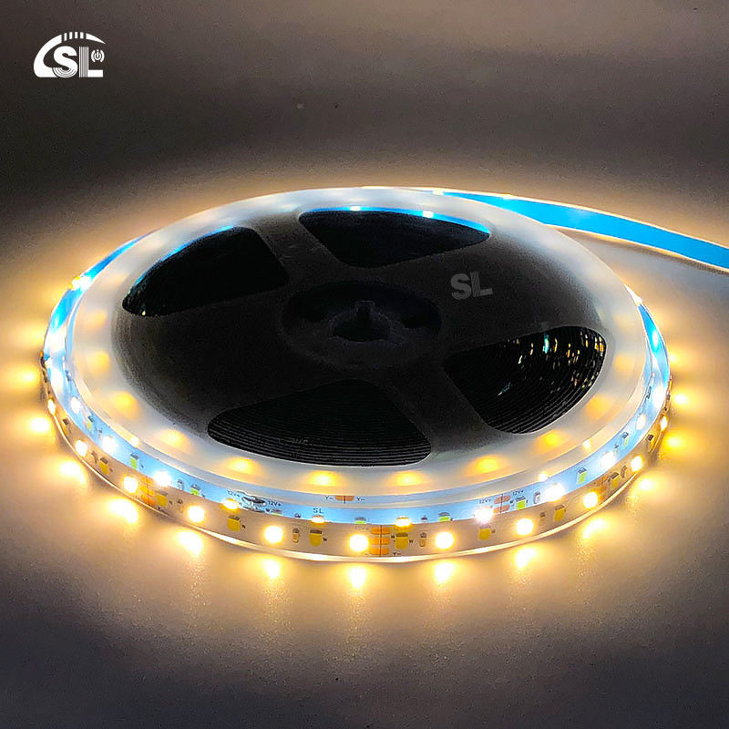 Líneas de luz LED de doble color SMD 2835 120D 8mm 1200-1600LM 2700K-6500K 35Copper Ra70