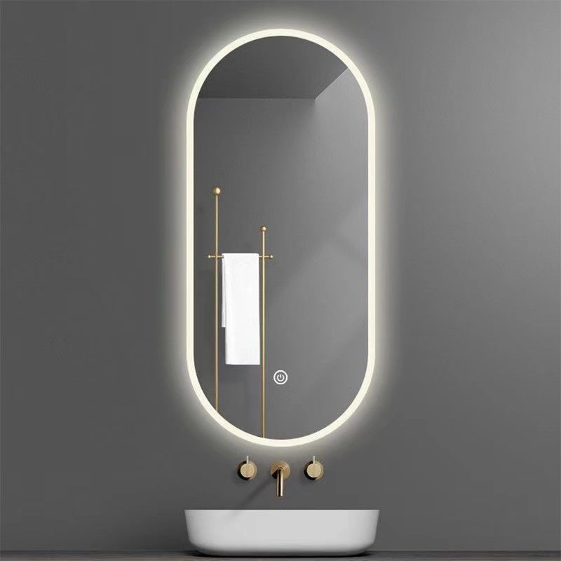 Lentes de plata Control táctil de material Led Retail Beat-room espejo para el baño en casa