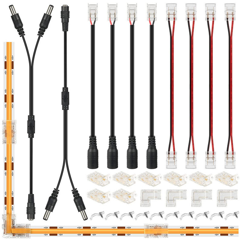 DIY Iluminación para el hogar Plástico 8mm 2 Pin SMD Cob Led Strip Connector para diseño moderno