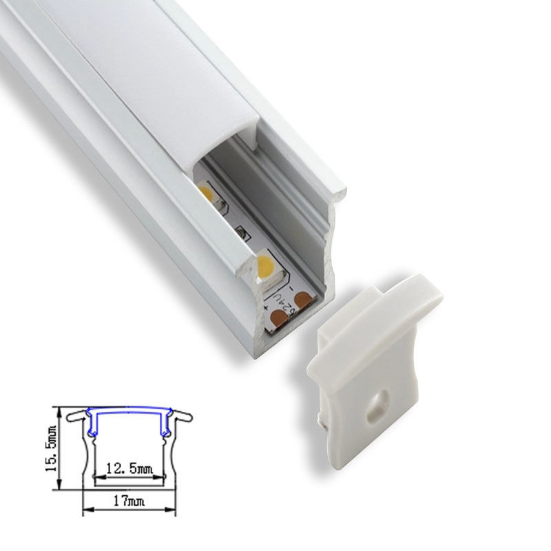 Perfil de aluminio LED plano montado en la pared de 17x8 mm para decoración de la casa e iluminación de la cocina