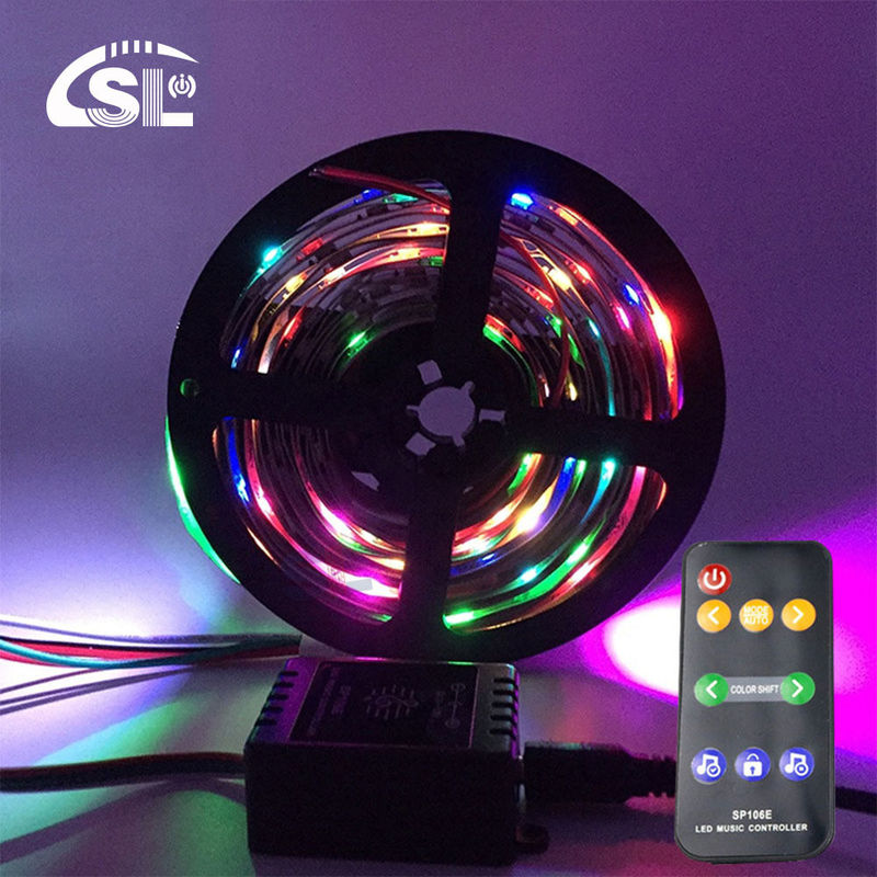 DC5V-12V SP106E 9 teclas Controlador de música para WS2811/WS2812B/6812/1903/6803 LED Tape Easy