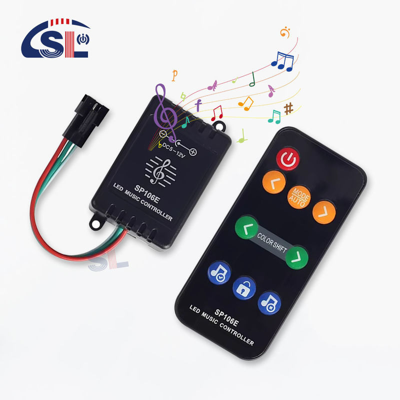WS2811/WS2812B Control de luz de banda direccionable de forma individual Colorido inteligente 9 teclas RF remoto SP106E